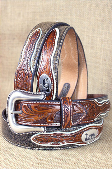 Western Nocona Mens Belt Cowboy Prayer Concho Dark Chocolate 32-46 Ines